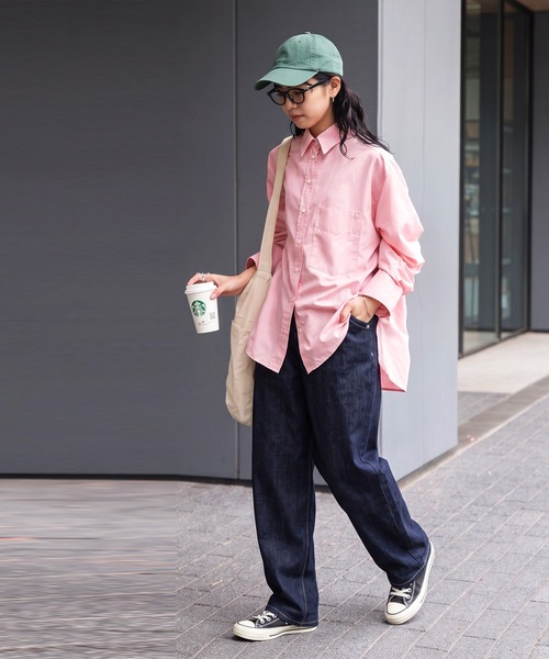 antiqua(アンティカ)の「オーバーサイズ シャツ(シャツ/ブラウス・レディース・ピンク/グレー系その他・ONESIZE)」の12枚目の写真