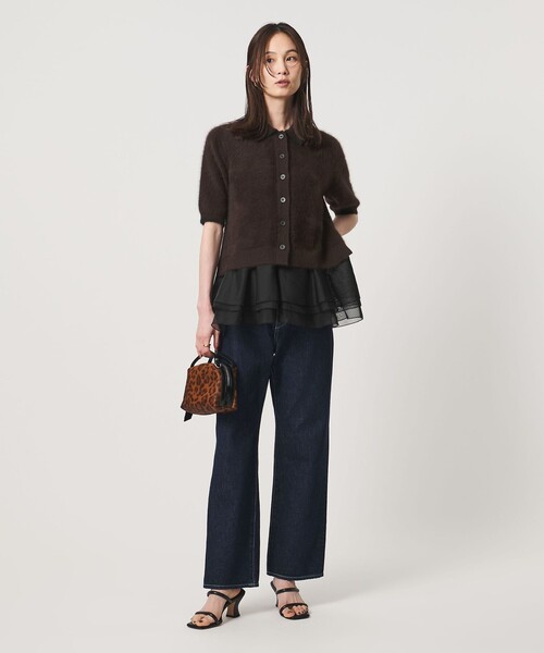 UNITED ARROWS(ユナイテッドアローズ)の「フォックスカシミヤ オーガンジーコンビ ポロニット(ニット/セーター・レディース・ダークグレー/その他2/ダークブラウン・FREE)」の8枚目の写真