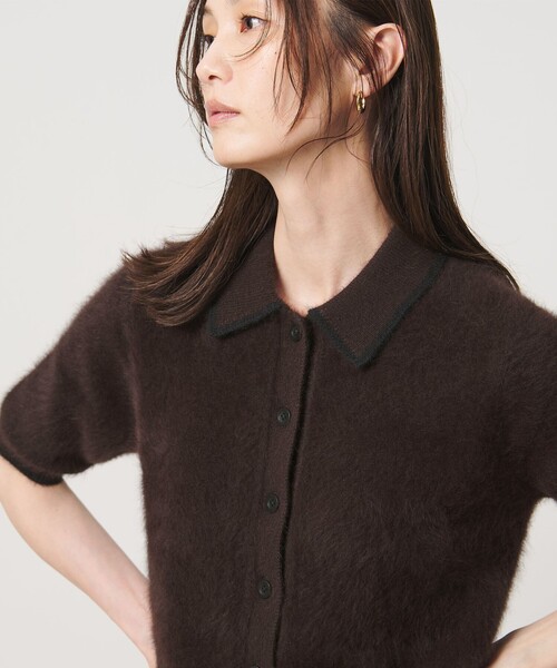 UNITED ARROWS(ユナイテッドアローズ)の「フォックスカシミヤ オーガンジーコンビ ポロニット(ニット/セーター・レディース・ダークグレー/その他2/ダークブラウン・FREE)」の11枚目の写真