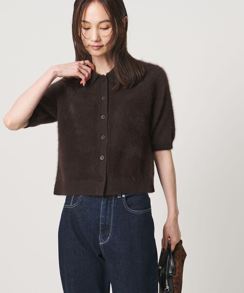UNITED ARROWS(ユナイテッドアローズ)の「フォックスカシミヤ オーガンジーコンビ ポロニット(ニット/セーター・レディース・ダークグレー/その他2/ダークブラウン・FREE)」の12枚目の写真