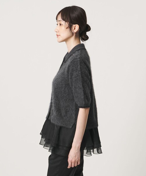 UNITED ARROWS(ユナイテッドアローズ)の「フォックスカシミヤ オーガンジーコンビ ポロニット(ニット/セーター・レディース・ダークグレー/その他2/ダークブラウン・FREE)」の18枚目の写真