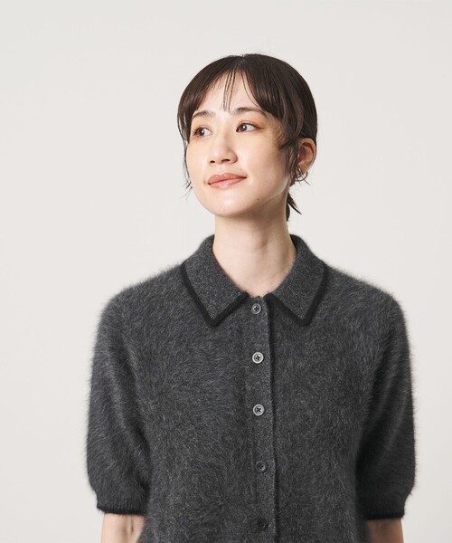 UNITED ARROWS(ユナイテッドアローズ)の「フォックスカシミヤ オーガンジーコンビ ポロニット(ニット/セーター・レディース・ダークグレー/その他2/ダークブラウン・FREE)」の20枚目の写真