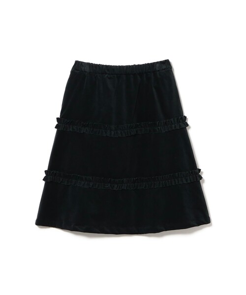 Ray BEAMS（レイビームス）の「【別注】MARMARI × Ray BEAMS / ライン フリル スカート（スカート・レディース・ブラック/オフホワイト・ONE SIZE）」の2枚目の写真