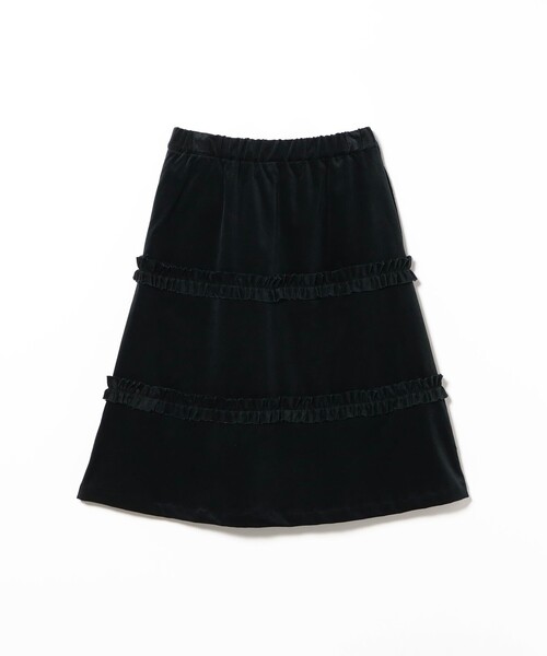 Ray BEAMS（レイビームス）の「【別注】MARMARI × Ray BEAMS / ライン フリル スカート（スカート・レディース・ブラック/オフホワイト・ONE SIZE）」の6枚目の写真
