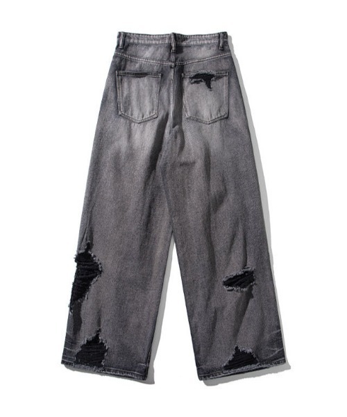 DOUBLE STEAL(ダブルスティール)の「DSクラッシュワイドデニム(デニムパンツ・メンズ・ブラック・SMALL/X-LARGE/LARGE/MEDIUM)」の6枚目の写真
