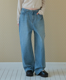 EMBROIDERED DENIM PANTS_LIGHT BLUE