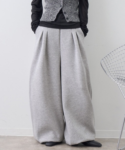 NOGLE(ノグル)の「【NOGLE/ノグル】ワイドスウェットパンツ(スウェットパンツ・レディース・ブラック/ヘザーグレー/ネイビー/チャコールグレー・M/S)」の1枚目の写真