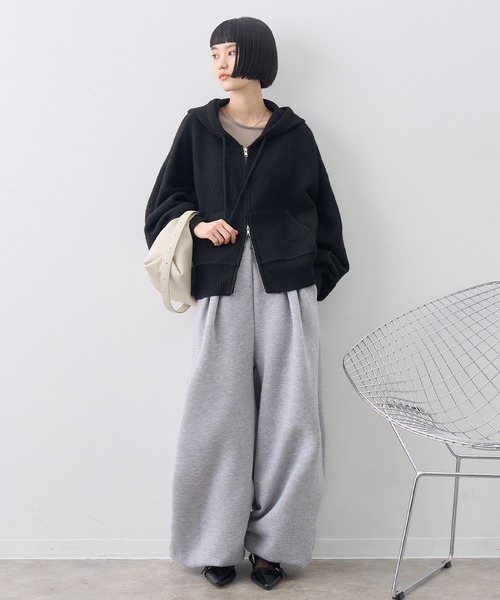 NOGLE(ノグル)の「【NOGLE/ノグル】ワイドスウェットパンツ(スウェットパンツ・レディース・ブラック/ヘザーグレー/ネイビー/チャコールグレー・M/S)」の21枚目の写真