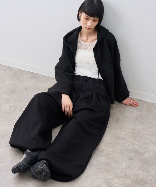 NOGLE(ノグル)の「【NOGLE/ノグル】ワイドスウェットパンツ(スウェットパンツ・レディース・ブラック/ヘザーグレー/ネイビー/チャコールグレー・M/S)」の8枚目の写真