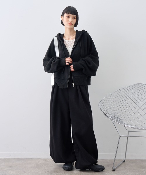 NOGLE(ノグル)の「【NOGLE/ノグル】ワイドスウェットパンツ(スウェットパンツ・レディース・ブラック/ヘザーグレー/ネイビー/チャコールグレー・M/S)」の9枚目の写真