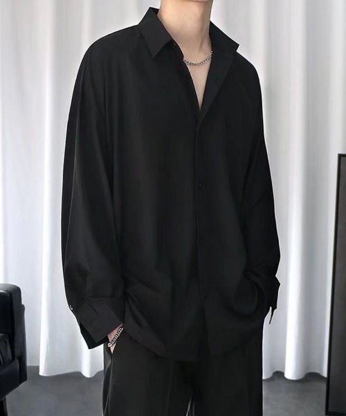 KELVIN(ケルヴァン)の「Relax Silhouette Shirt リラックスシルエットシャツ(シャツ/ブラウス・メンズ・ブラック/ホワイト・MEDIUM/LARGE)」の5枚目の写真