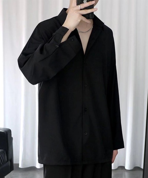 KELVIN(ケルヴァン)の「Relax Silhouette Shirt リラックスシルエットシャツ(シャツ/ブラウス・メンズ・ブラック/ホワイト・MEDIUM/LARGE)」の6枚目の写真