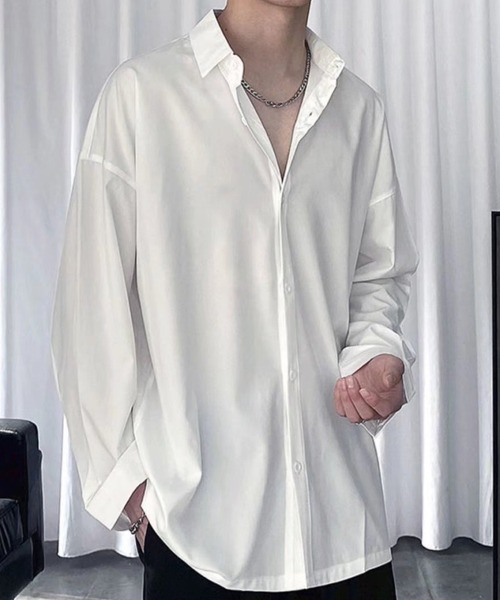 KELVIN(ケルヴァン)の「Relax Silhouette Shirt リラックスシルエットシャツ(シャツ/ブラウス・メンズ・ブラック/ホワイト・MEDIUM/LARGE)」の8枚目の写真