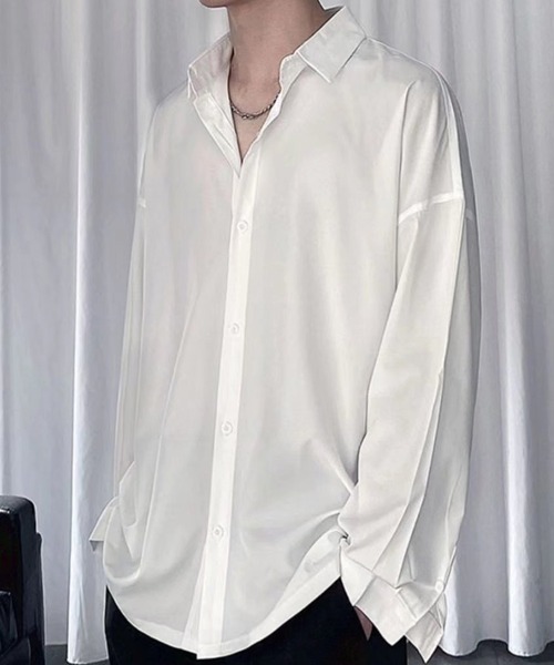 KELVIN(ケルヴァン)の「Relax Silhouette Shirt リラックスシルエットシャツ(シャツ/ブラウス・メンズ・ブラック/ホワイト・MEDIUM/LARGE)」の9枚目の写真