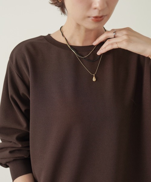 Bou Jeloud(ブージュルード)の「カットジョーゼットプルオーバー(Tシャツ/カットソー・レディース・ブラウン/ブラック/オフホワイト・FREE)」の11枚目の写真