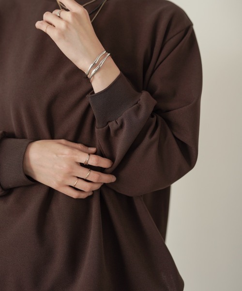 Bou Jeloud(ブージュルード)の「カットジョーゼットプルオーバー(Tシャツ/カットソー・レディース・ブラウン/ブラック/オフホワイト・FREE)」の12枚目の写真
