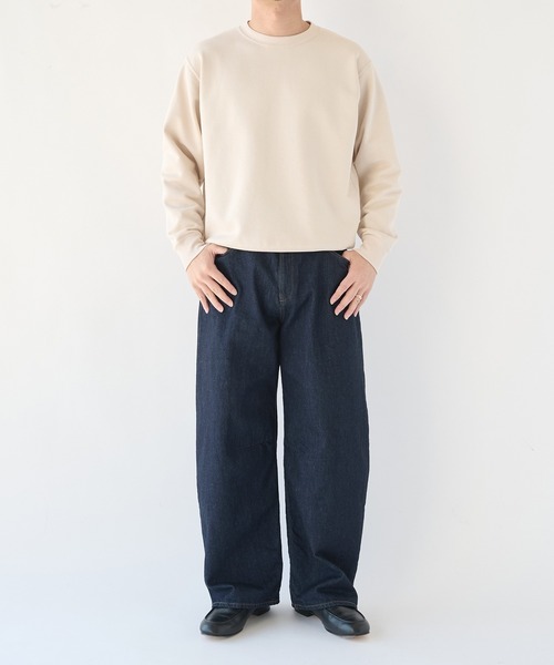STUDIOUS(ステュディオス)の「【STUDIOUS】Light Clear Sweatshirt(スウェット・メンズ・ナチュラル/イエロー/ダークネイビー・2/1)」の4枚目の写真
