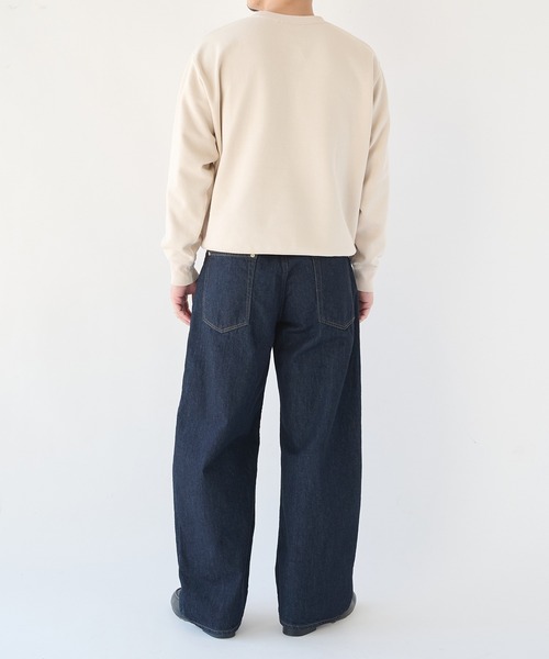 STUDIOUS(ステュディオス)の「【STUDIOUS】Light Clear Sweatshirt(スウェット・メンズ・ナチュラル/イエロー/ダークネイビー・2/1)」の6枚目の写真