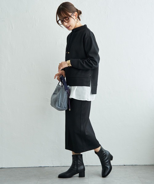 ikka(イッカ)の「裾異素材切り替えロンT(Tシャツ/カットソー・レディース・その他1/オフホワイト/ブラック・M/L)」の6枚目の写真