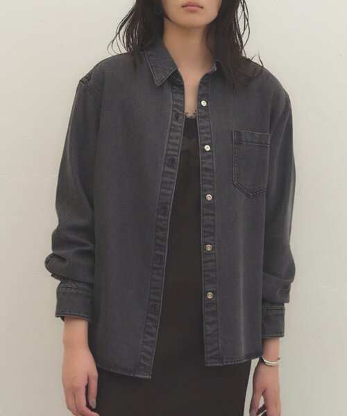 LOUNGEDRESS(ラウンジドレス)の「《セットアップ可》リヨセルヴィンテージライクシャツ 秋服(シャツ/ブラウス・レディース・ブラウン/ブラック/ベージュ・FREE)」の6枚目の写真