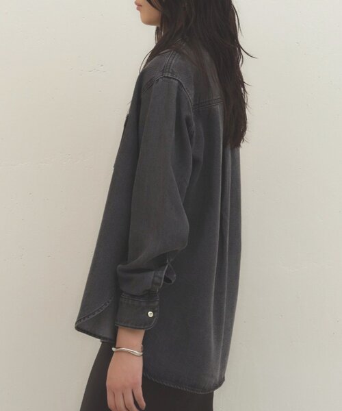 LOUNGEDRESS(ラウンジドレス)の「《セットアップ可》リヨセルヴィンテージライクシャツ 秋服(シャツ/ブラウス・レディース・ブラウン/ブラック/ベージュ・FREE)」の7枚目の写真