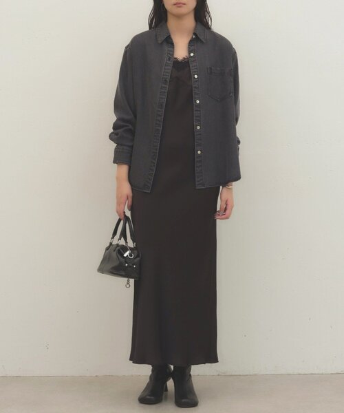 LOUNGEDRESS(ラウンジドレス)の「《セットアップ可》リヨセルヴィンテージライクシャツ 秋服(シャツ/ブラウス・レディース・ブラウン/ブラック/ベージュ・FREE)」の11枚目の写真