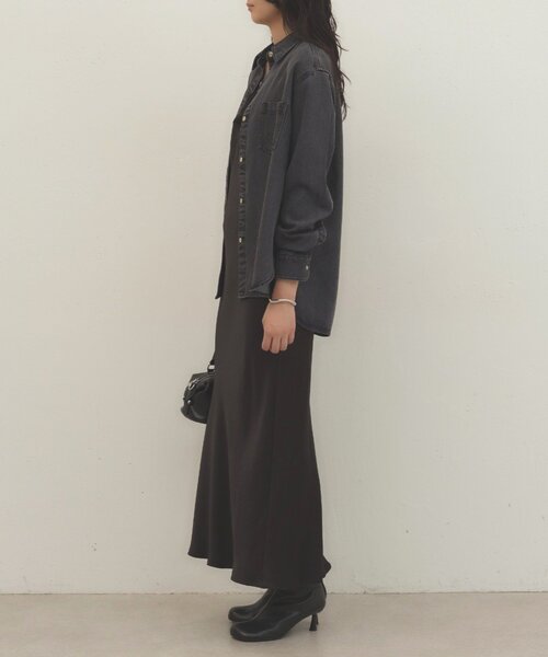 LOUNGEDRESS(ラウンジドレス)の「《セットアップ可》リヨセルヴィンテージライクシャツ 秋服(シャツ/ブラウス・レディース・ブラウン/ブラック/ベージュ・FREE)」の12枚目の写真