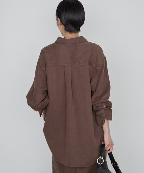 LOUNGEDRESS(ラウンジドレス)の「《セットアップ可》リヨセルヴィンテージライクシャツ 秋服(シャツ/ブラウス・レディース・ブラウン/ブラック/ベージュ・FREE)」の17枚目の写真