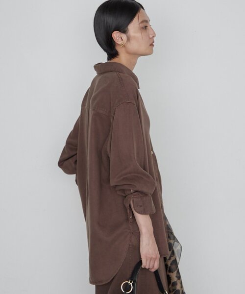 LOUNGEDRESS(ラウンジドレス)の「《セットアップ可》リヨセルヴィンテージライクシャツ 秋服(シャツ/ブラウス・レディース・ブラウン/ブラック/ベージュ・FREE)」の18枚目の写真