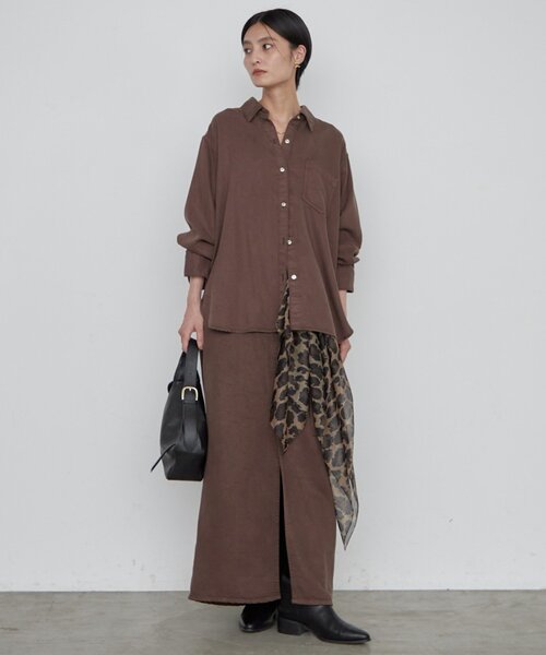 LOUNGEDRESS(ラウンジドレス)の「《セットアップ可》リヨセルヴィンテージライクシャツ 秋服(シャツ/ブラウス・レディース・ブラウン/ブラック/ベージュ・FREE)」の19枚目の写真