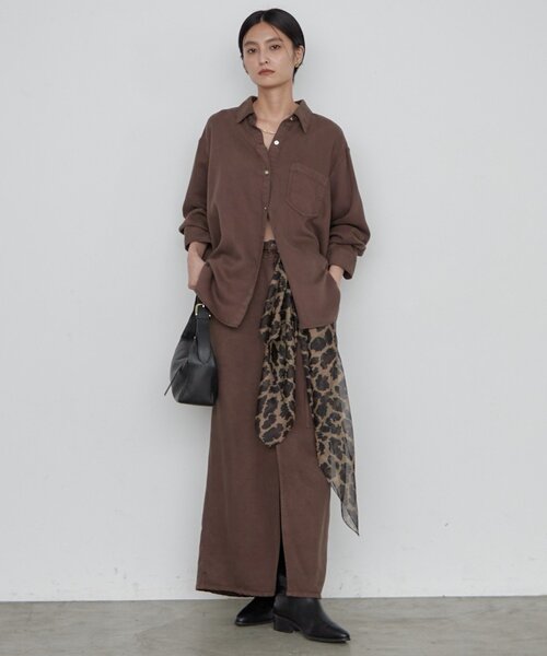 LOUNGEDRESS(ラウンジドレス)の「《セットアップ可》リヨセルヴィンテージライクシャツ 秋服(シャツ/ブラウス・レディース・ブラウン/ブラック/ベージュ・FREE)」の20枚目の写真