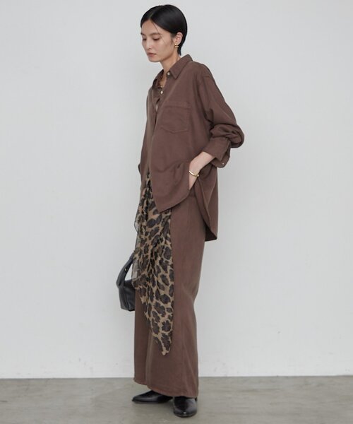 LOUNGEDRESS(ラウンジドレス)の「《セットアップ可》リヨセルヴィンテージライクシャツ 秋服(シャツ/ブラウス・レディース・ブラウン/ブラック/ベージュ・FREE)」の22枚目の写真