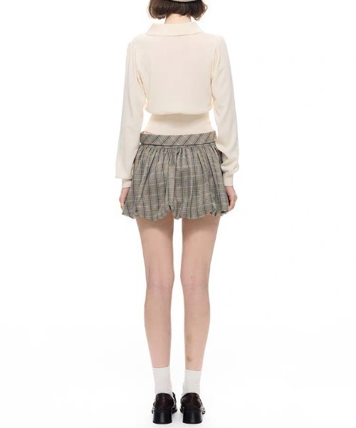 AsRiRe（アスリレイ）の「26aw 【リボン取り外し可能】配色カラーニットトップス（ニット/セーター・レディース・グレー/ホワイト・M）」の12枚目の写真