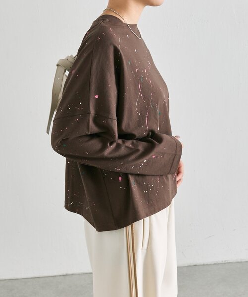 ear PAPILLONNER(イアパピヨネ)の「ペイントロングTシャツ【SUM1 STYLE】(Tシャツ/カットソー・レディース・ブラック/ベージュ/ブラウン/ブラック系その他/ブラウン系その他・FREE)」の16枚目の写真