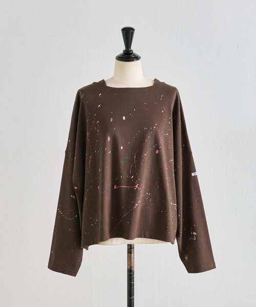 ear PAPILLONNER(イアパピヨネ)の「ペイントロングTシャツ【SUM1 STYLE】(Tシャツ/カットソー・レディース・ブラック/ベージュ/ブラウン/ブラック系その他/ブラウン系その他・FREE)」の22枚目の写真