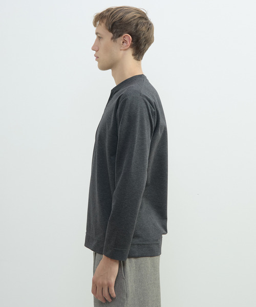 MEN'S MELROSE(メンズメルローズ)の「接結モクロディヘンリーネックTシャツ(Tシャツ/カットソー・メンズ・チャコールグレー/ライトグレー/ネイビー・3/4)」の5枚目の写真