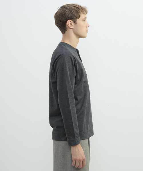 MEN'S MELROSE(メンズメルローズ)の「接結モクロディヘンリーネックTシャツ(Tシャツ/カットソー・メンズ・チャコールグレー/ライトグレー/ネイビー・3/4)」の7枚目の写真