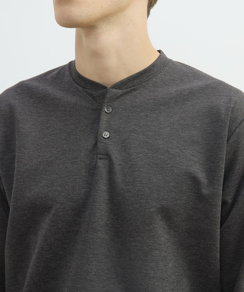 MEN'S MELROSE(メンズメルローズ)の「接結モクロディヘンリーネックTシャツ(Tシャツ/カットソー・メンズ・チャコールグレー/ライトグレー/ネイビー・3/4)」の8枚目の写真