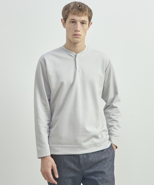 MEN'S MELROSE(メンズメルローズ)の「接結モクロディヘンリーネックTシャツ(Tシャツ/カットソー・メンズ・チャコールグレー/ライトグレー/ネイビー・3/4)」の18枚目の写真