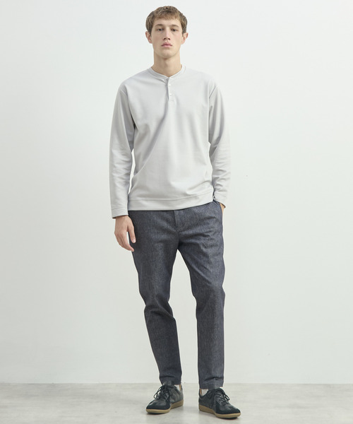 MEN'S MELROSE(メンズメルローズ)の「接結モクロディヘンリーネックTシャツ(Tシャツ/カットソー・メンズ・チャコールグレー/ライトグレー/ネイビー・3/4)」の20枚目の写真