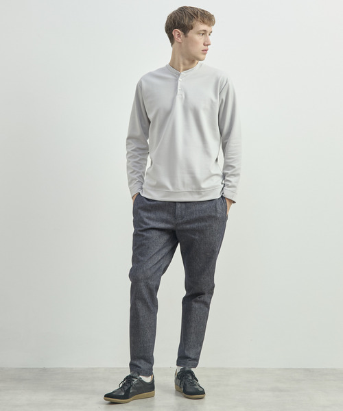 MEN'S MELROSE(メンズメルローズ)の「接結モクロディヘンリーネックTシャツ(Tシャツ/カットソー・メンズ・チャコールグレー/ライトグレー/ネイビー・3/4)」の21枚目の写真
