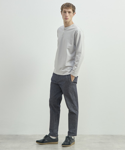 MEN'S MELROSE(メンズメルローズ)の「接結モクロディヘンリーネックTシャツ(Tシャツ/カットソー・メンズ・チャコールグレー/ライトグレー/ネイビー・3/4)」の22枚目の写真