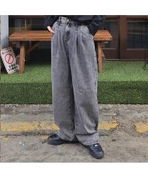 ツーピンタックディテールワイドストレッチデニムパンツG12BRD_HXV11309