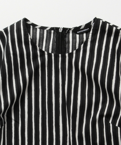 marimekko ストライプ 長袖シャツ FILIPPA marimekko 黒と白のストライプ長袖シャツ 140/146 - メルカリ