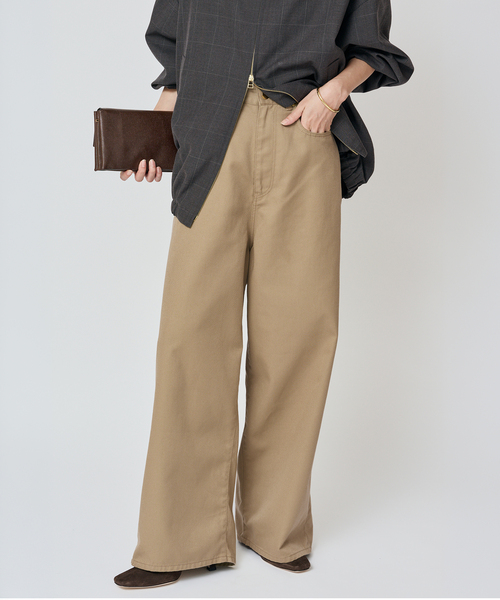 journal standard L'essage（ジャーナルスタンダードレサージュ）の「SARROUELワイドパンツ（その他パンツ・レディース・ベージュ/ブラック・38/36）」の2枚目の写真