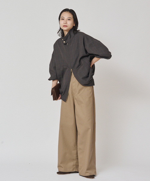 journal standard L'essage（ジャーナルスタンダードレサージュ）の「SARROUELワイドパンツ（その他パンツ・レディース・ベージュ/ブラック・38/36）」の5枚目の写真