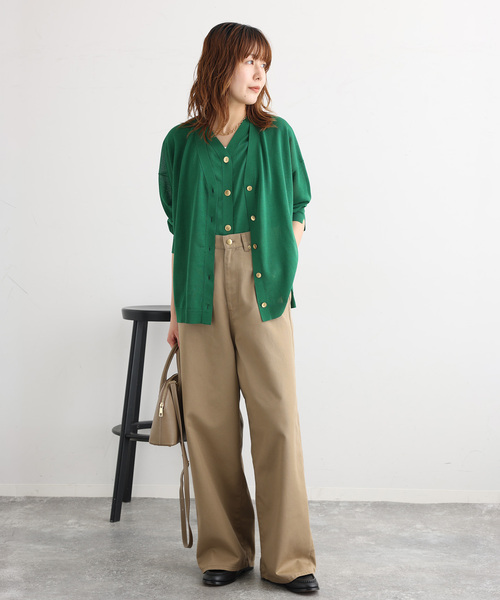 journal standard L'essage（ジャーナルスタンダードレサージュ）の「SARROUELワイドパンツ（その他パンツ・レディース・ベージュ/ブラック・38/36）」の6枚目の写真
