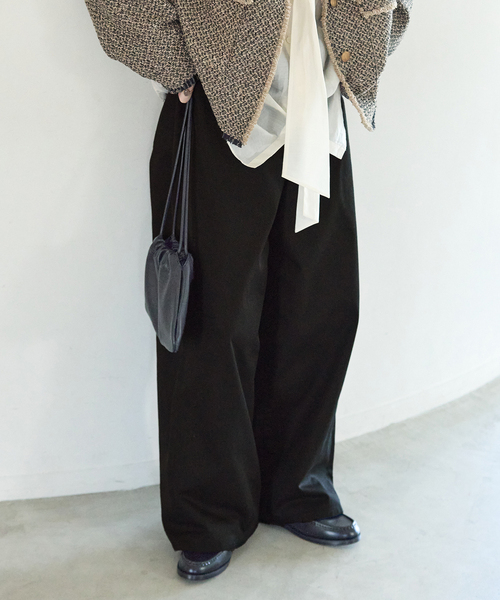 journal standard L'essage（ジャーナルスタンダードレサージュ）の「SARROUELワイドパンツ（その他パンツ・レディース・ベージュ/ブラック・38/36）」の13枚目の写真