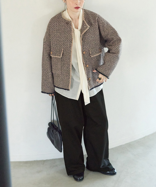 journal standard L'essage（ジャーナルスタンダードレサージュ）の「SARROUELワイドパンツ（その他パンツ・レディース・ベージュ/ブラック・38/36）」の16枚目の写真