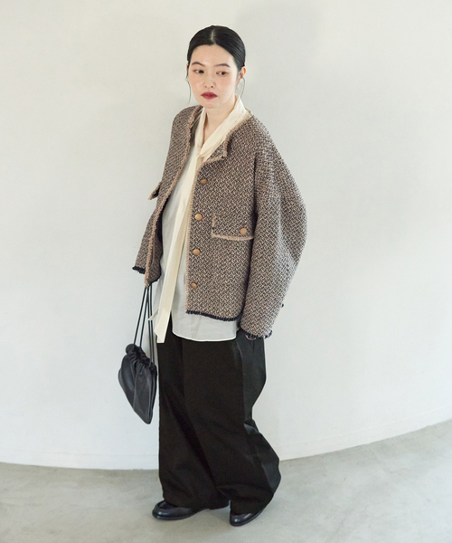 journal standard L'essage（ジャーナルスタンダードレサージュ）の「SARROUELワイドパンツ（その他パンツ・レディース・ベージュ/ブラック・38/36）」の17枚目の写真